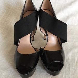 Stuart Weitzman Black Peeptoe Pumps Sz 8 1/2
